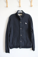 Abercrombie & Fitch Black Sherpa Lined Button Down Jacket | XL