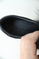 Joyks Black Fur & Metallic Shoes | Size 36