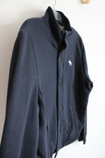 Abercrombie & Fitch Black Sherpa Lined Button Down Jacket | XL