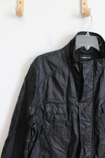 Claiborne Black Linen Blend Lightweight Jacket | M