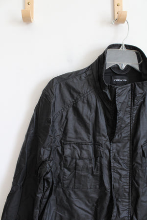 Claiborne Black Linen Blend Lightweight Jacket | M