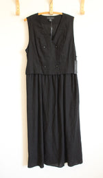 NEW Tahari Black Linen Blend Dress | L
