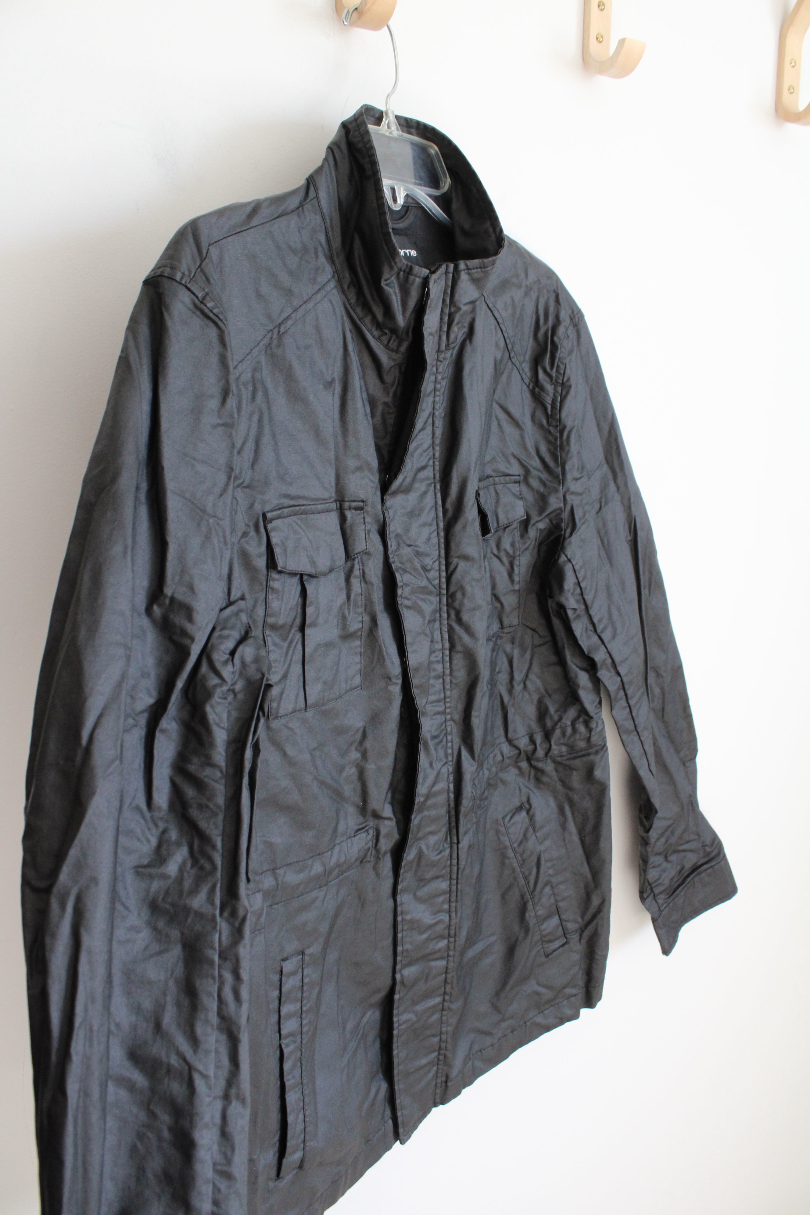 Claiborne Black Linen Blend Lightweight Jacket | M