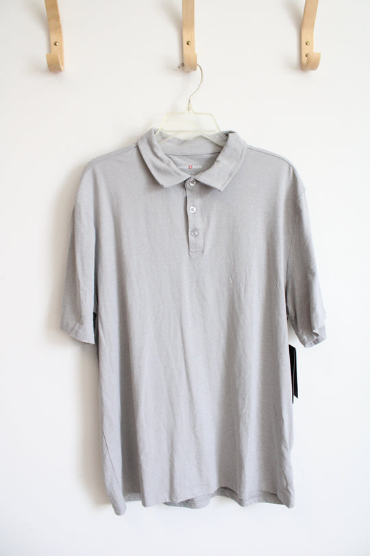 NEW Swiss Alps Gray Polo Shirt | L