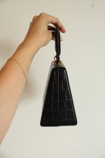 Staud Black Alligator Handle Bag