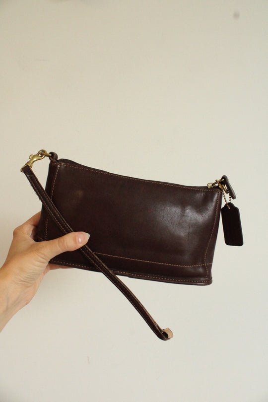 Coach Brown Leather Wristlet Wallet