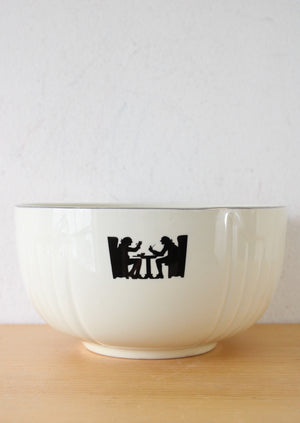 Hall's Superior Quality Kitchenware Tavern Silhouette Cream Ceramic Bowl | 7.5"