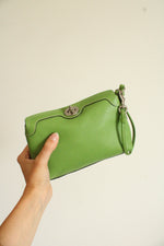 Coach Green Leather Y2K Small Purse/Wallet