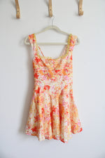 NEW Saints & Secrets Orange & Yellow Floral Drop Waist Dress | S
