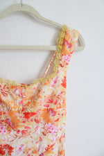 NEW Saints & Secrets Orange & Yellow Floral Drop Waist Dress | S