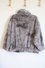 Old Navy Gray Sherpa Zip Up Jacket | S