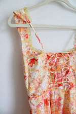 NEW Saints & Secrets Orange & Yellow Floral Drop Waist Dress | S