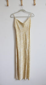 Paper Hearts Yellow Floral Satin Slip Dress | S