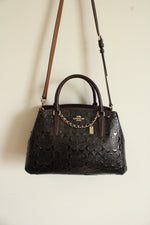 Coach Small Margot Embossed Signature Patent Leather Carryall Purse