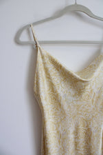 Paper Hearts Yellow Floral Satin Slip Dress | S