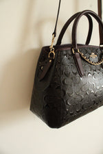 Coach Small Margot Embossed Signature Patent Leather Carryall Purse
