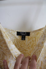Paper Hearts Yellow Floral Satin Slip Dress | S