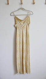 Paper Hearts Yellow Floral Satin Slip Dress | S