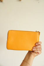 Coach Mustard Yellow Double Zip Wirstlet Large Wallet