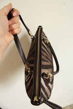Coach Madison Small Kelsey Green Zebra Print Satchel