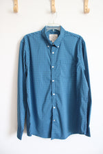 NEW St. John's Bay Classic Fit Blue Plaid Button Down Shirt | L
