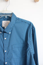 NEW St. John's Bay Classic Fit Blue Plaid Button Down Shirt | L
