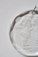 Christmas Treasures 1985 Mommy Kissing Santa Claus Collectors Ornament