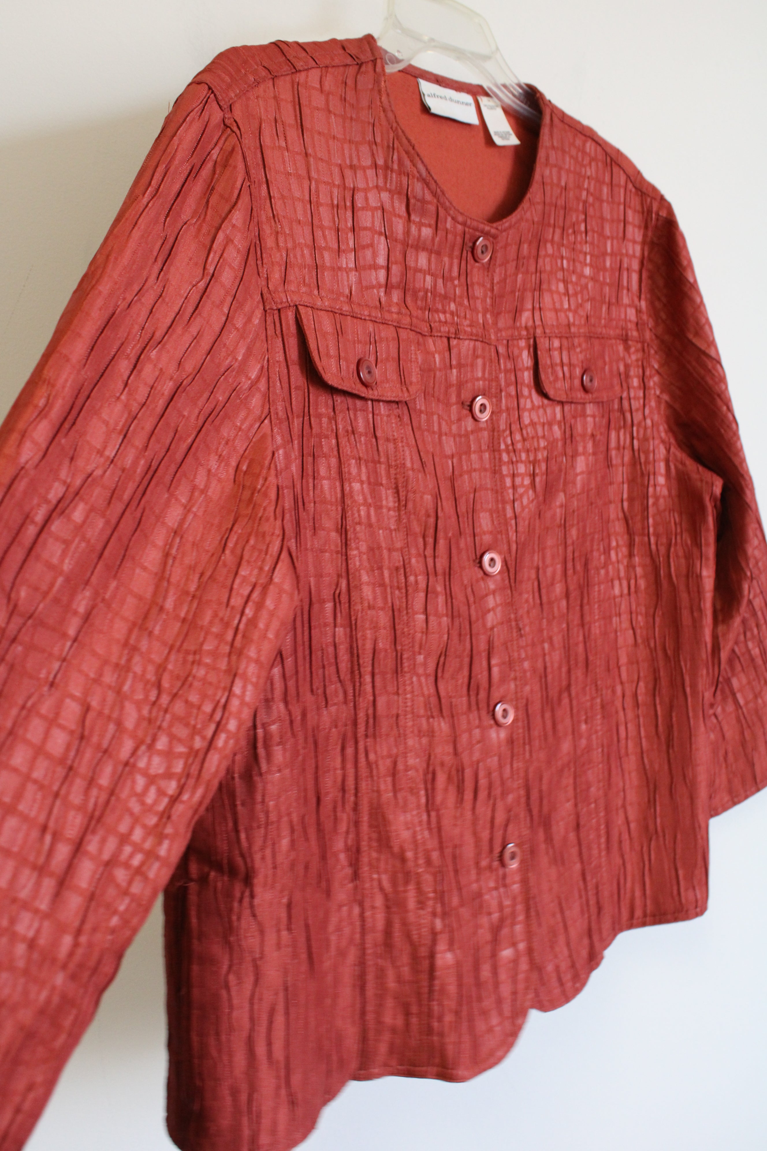 Alfred Dunner Terracotta Orange Light Jacket | 14