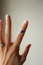 14K White Gold Blue Pear-Shaped Cabochon Star Sapphire Ring | Size 5