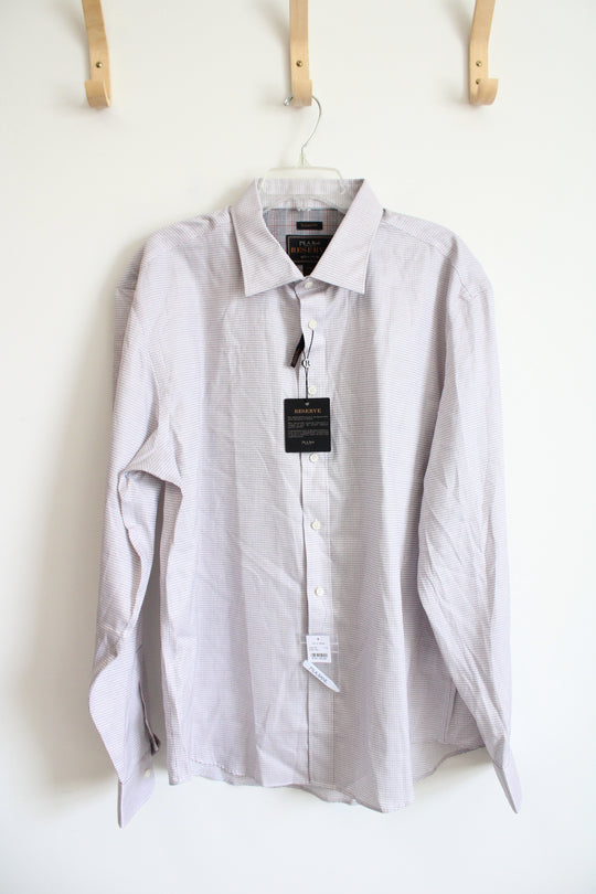 NEW Jos. A. Bank Reserve Tailored Fit White Red & Blue Plaid Button Down Shirt | XXL