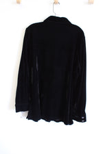 NEW Croft & Barrow Black Velvet Button Down Shirt | XL