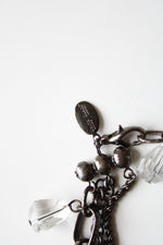 White House Black Market Clear Stone Charm Multi Chain Bracelet