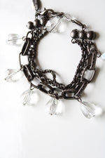 White House Black Market Clear Stone Charm Multi Chain Bracelet