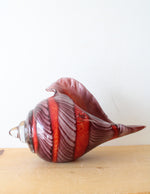 Hand Blown Purple & Orange Glass Conch Shell