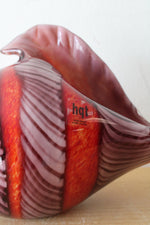 Hand Blown Purple & Orange Glass Conch Shell
