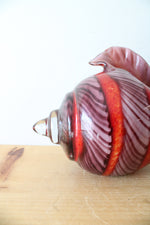 Hand Blown Purple & Orange Glass Conch Shell