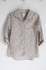 Chico's Tan Leopard Print Button Down Shirt | 0.5 (S/6)