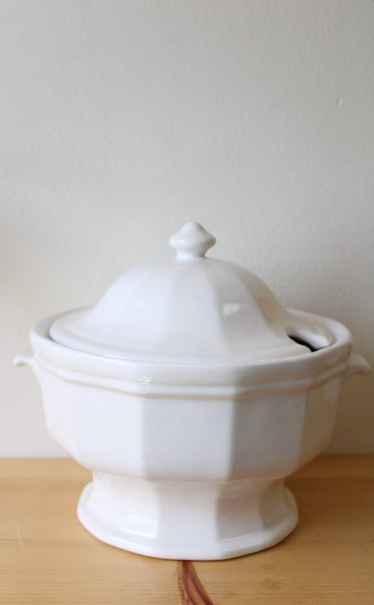 Large White Ceramic Soup Serving Dish