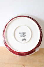 Temp-tations By Tara Ceramic Painted Red Floral Lace 9" Serving Dish