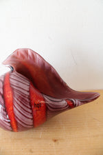 Hand Blown Purple & Orange Glass Conch Shell