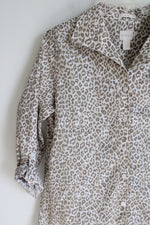 Chico's Tan Leopard Print Button Down Shirt | 0.5 (S/6)