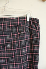Cuddl Duds ClimateRight Pink and Gray Plaid Leggings | XL