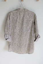 Chico's Tan Leopard Print Button Down Shirt | 0.5 (S/6)