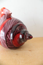 Hand Blown Purple & Orange Glass Conch Shell