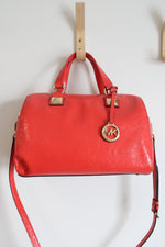 Michael Kors Coral Orange Grayson Duffle Satchel Bag