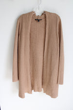 Signature | Studio Light Brown Ribbed Soft Long Cardigan | S