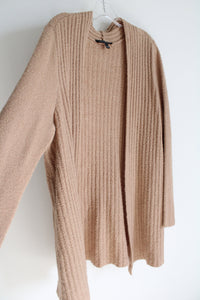 Signature | Studio Light Brown Ribbed Soft Long Cardigan | S