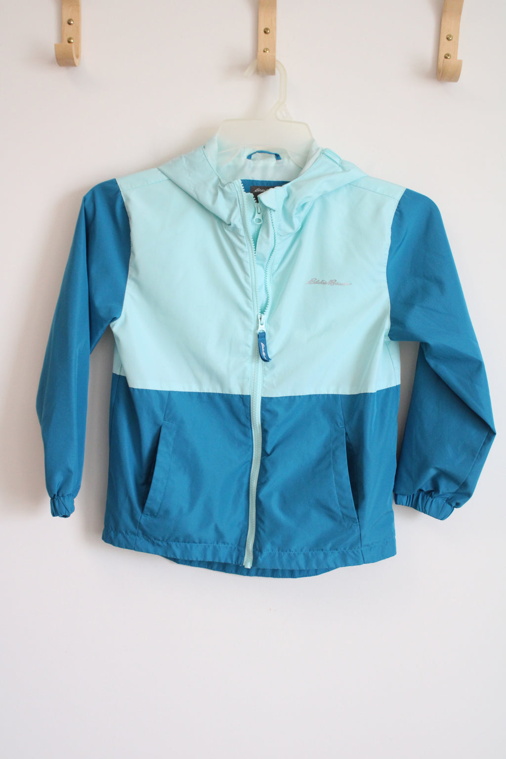 Eddie Bauer Two-Tone Blue Windbreaker Jacket | Youth S (7/8)