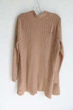 Signature | Studio Light Brown Ribbed Soft Long Cardigan | S