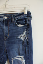 American Eagle Dark Wash Distressed Skinny Jeans | 4 Short